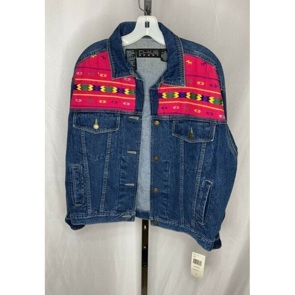 Nwt vintage Claus Sport jean denim jacket M medium Rare and super cool 80βs styl - Picture 1 of 7